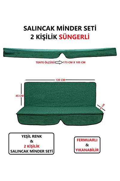 Mor Minder Salıncak Minder Seti Tenteli Yeşil Salıncak Minder Seti 2 Kişilik ...