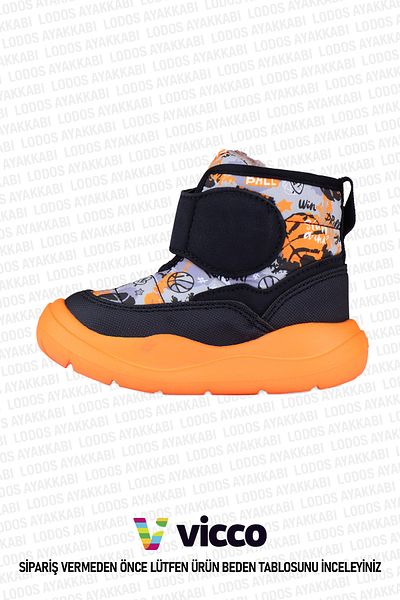 Vicco Santo Model Orthopedic Baby Boy and Child Black/Orange Snow Boots