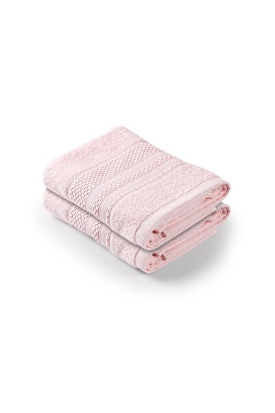 Bluenity Softy - 100% Cotton 2-Piece Hand / Face Towel Set 50x90 Cm Powder