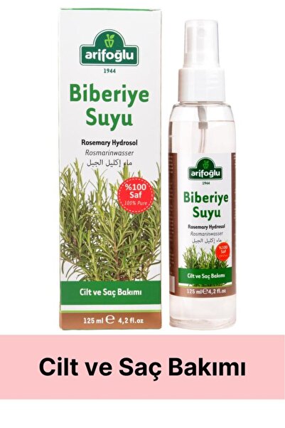 Arifoğlu Biberiye Suyu 125ml % 100 Saf Saç Güçlendirici Biberiye Hidrosölü Ve Saç Toniği