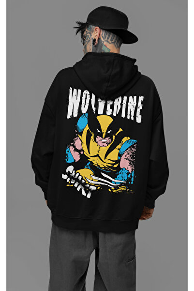 SEVBANO Unisex oversize hoodie sa otisnutim likom Wolverinea