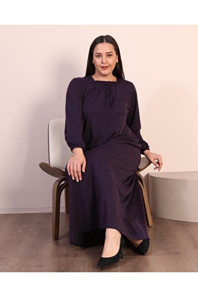 Ferace Γυναικείο Hijab Plus Size Τετράγωνο Μακρύ Φόρεμα