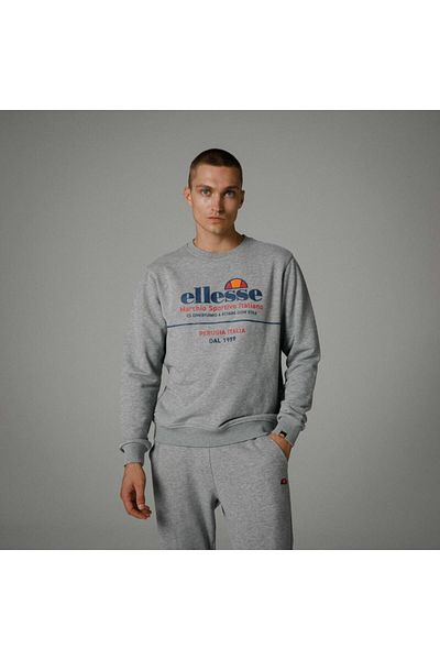 Ellesse Φούτερ Crew Neck Γκρι Ανδρικό Em273