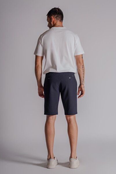 BRACCAS Ανδρικό σορτς Chino Slim Fit Navy Blue - Πλαϊνές τσέπες