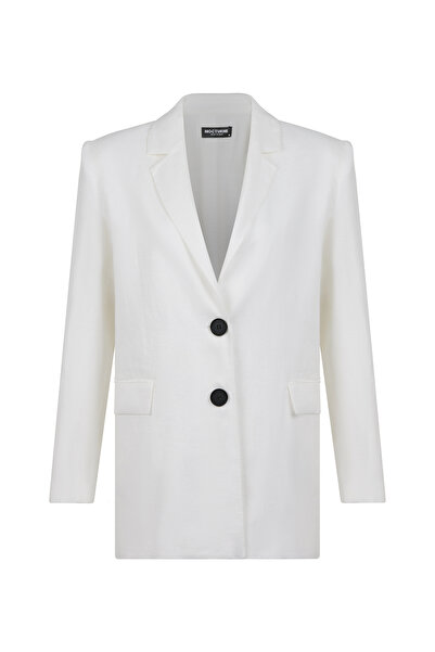 Nocturne سترة كتان مزدوجة الصدر