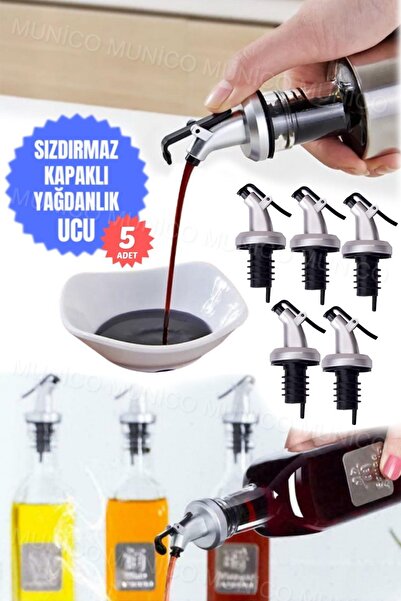 Genel Markalar 5 Adet Evrensel Şişe Tıpası – Yağ, Sirke ve Şarap İçin Sızdırmaz Dökme Ağızlığı Yağ Şişesi İçin