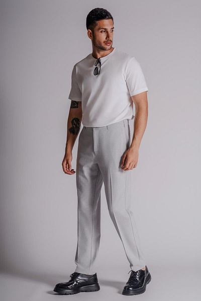 BRACCAS Gray Men's Chino Pants - Side Pocket, Regular Fit