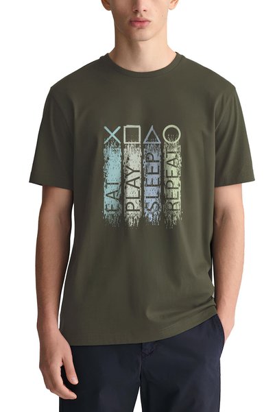 Tarrzzcom Gamer Design Printed T-Shirt – Gamer Themed Unisex 100% Cotton Khaki Green Regular Men Women