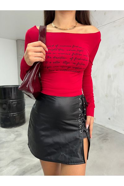 BİKELİFE Bedruckte, dehnbare Sandy Crop-Bluse für Damen