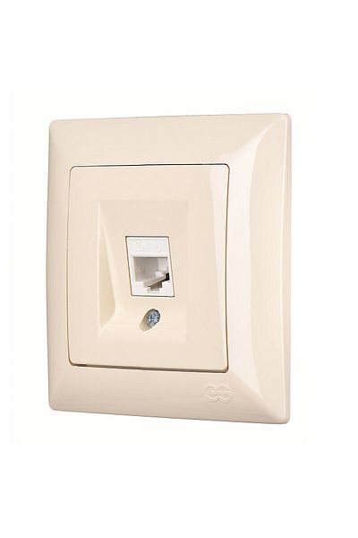 Günsan مقبس بيانات فردي باللون الكريمي (RJ45 CAT6)