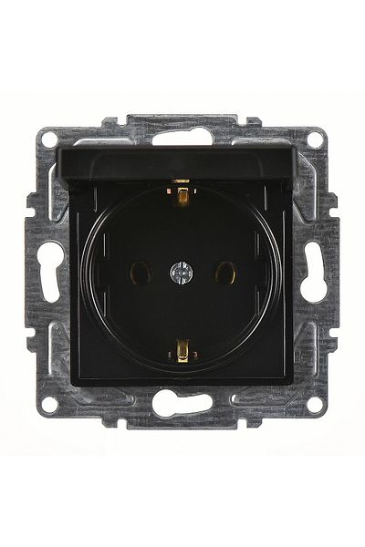 Günsan Eqona Radius Neoline Covered Grounded Socket, Metallic Black (MECHANISMAL KEY)