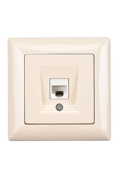 Günsan مقبس بيانات فردي باللون الكريمي (RJ45 CAT6)