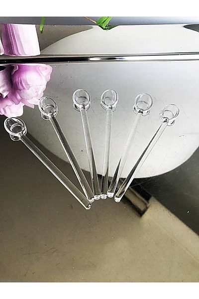 DECOSTYLE 6-Piece Glass 11 cm Tea Coffee Mixing Spoons