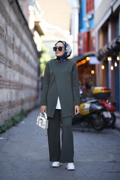 NS Moda Hijab Boom Set Khaki Model-520