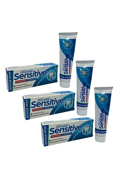 Fresh White 90 Gr Mint Flavored Sensitive Toothpaste - 3 Pieces