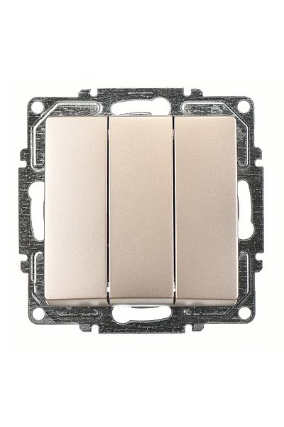 Günsan Visage Metallic Beige Triple Switch Mechanism
