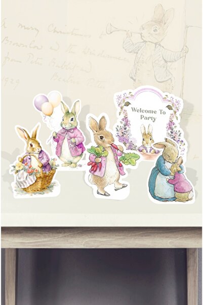 neşeli günlerim Комплект дъски за изправяне с тема „Розов заек“ с розов заек ...