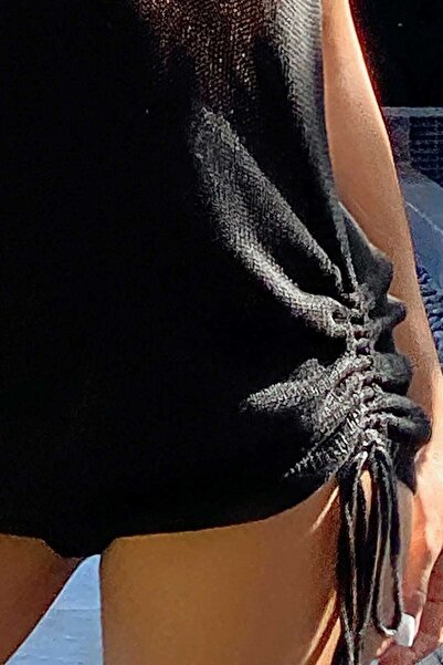 Angelsin Bavlněné pletené plážové šaty Pareo kimono Kaftan na straně