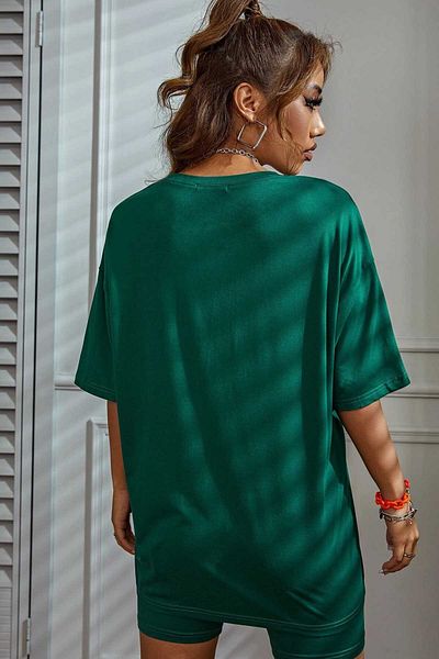 Merry See Wellness Printed Soft Short Sleeve Shorts Top and Bottom Set