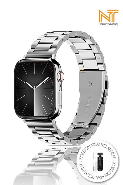 Nezih Case Apple Watch Series 2/3/4/5/6/7/8/9/se 38 40 41mm Stainless Steel Clip Adjustable Pin Metal Band