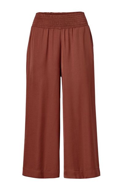 Tchibo Women Wide Leg Non Stretchable Palazzo Pants, Maroon