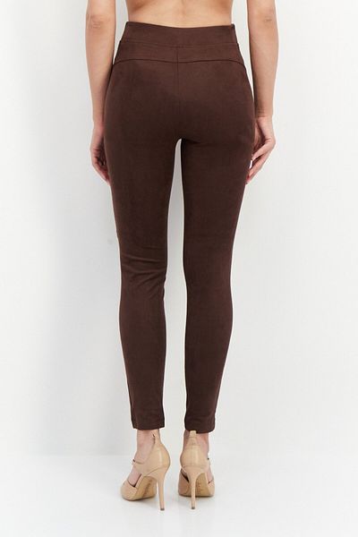 Esprit Women Textured Pull On Pants, Dark Brown