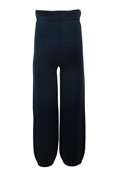 Minora Girl's Knitwear Wide Leg, Elastic Waist Trousers 6-9 Years Dark Blue