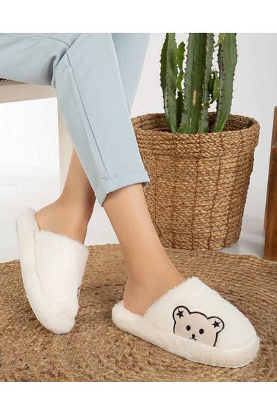evinizin vitrini Winter Wool Women's House Slippers - Comfortable Indoor and Non-slip High Sole
