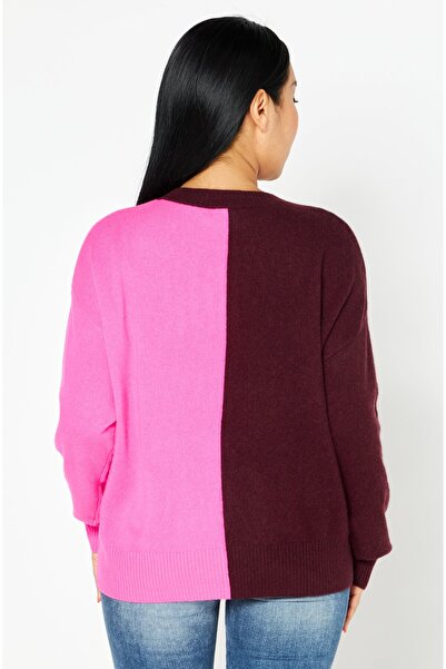 Aqua Women Crew Neck Textured Sweatshirt , Pink