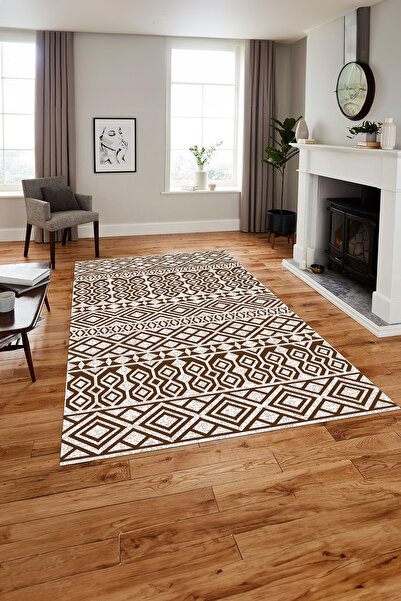 Napoli Home Τυπωμένο σκανδιναβικό μοντέλο Ahlat που πλένεται αντιολισθητικό χαλί κουζίνας και σαλονιού