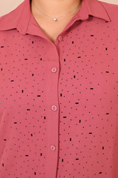 Ferace Women's Hijab Clothing Large Size Tunic Shirt Stone Balanced