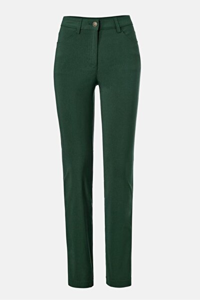 Tchibo Women Regular Fit Solid Trouser Pants, Dark Green