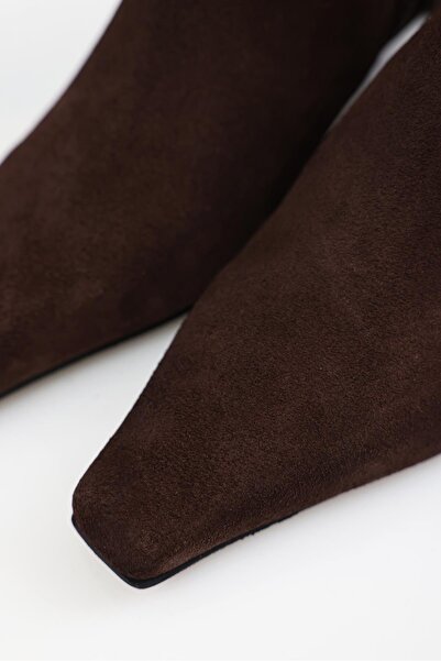 5in1Canpolat Καφέ Μίνι Μπότες με τακούνι 24214