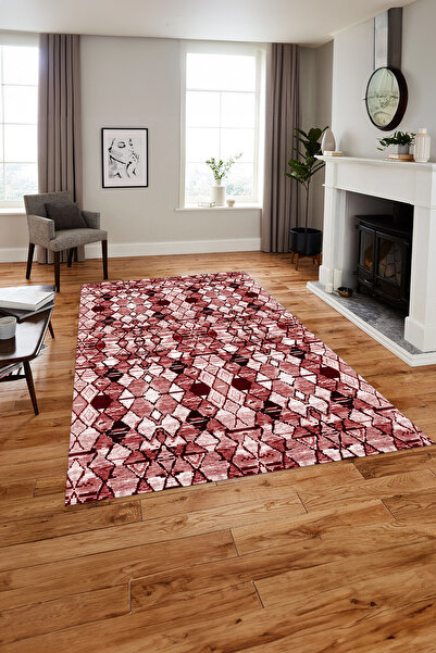 Napoli Home Printed Nordic Quadrilateral Patterned Washable Non-Slip Runner Kitchen Living Room Carpet