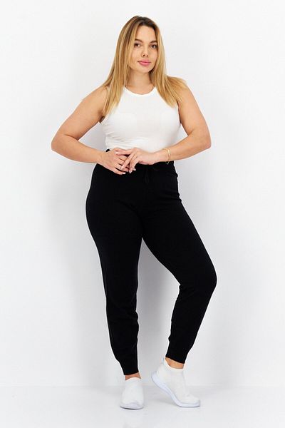 Lyle & Scott Women Regular Fit Drawstring Joggers Pants, Black