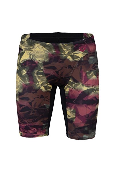 ARENA MEN'S ARENA HERO CAMO SWIM JAMMER BLACK RED  FANDANGO MULTI