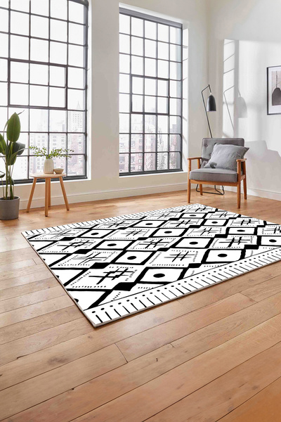Napoli Home Printed Nordic Ethnic Rug Model Washable Non-Slip Floor Mat Kitchen Living Room Carpet
