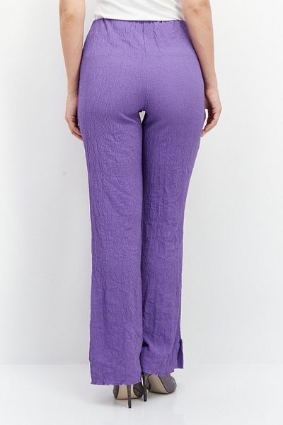 Misfit Women Regular Fit Embroidered Logo Wide Leg Pant, Purple