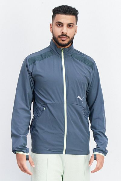 Puma Men Sportswear Fit Brand Logo Training Jackets, Grey