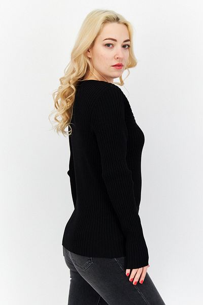 Calvin Klein Women Round Neck Long Sleeves Ribbed Sweater, Black