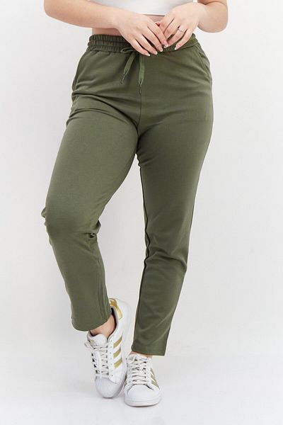 French Connection Women Drawstring Plain Jogger Pants, Olive