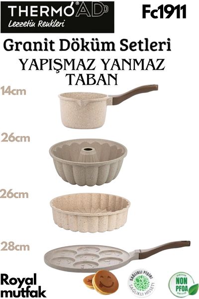 ThermoAD Granite Mink Milk Bowl-Faucet Casting - Tight Sliced Cake Mold, Granite Tart Mold, Granite Pancake Pan