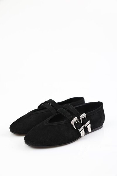 5in1Canpolat Black Western Ballerinas