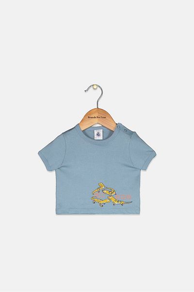 Petit Bateau Toddlers Boy Graphic Print T-shirt, Slate Blue