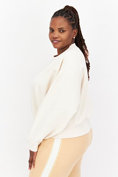 adidas Women Regular Fit Embroidered Logo Sweatshirt, Cream