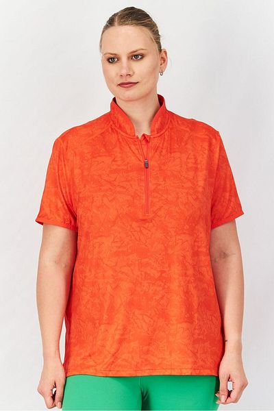 Tchibo Women Sportswear Fit Short Sleeve Cycling Jersey, Orange
