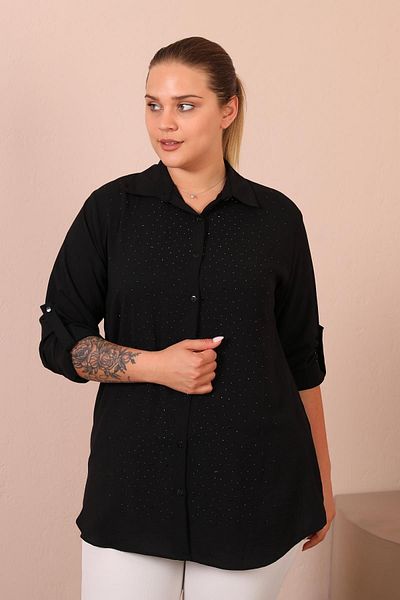 Ferace Women's Hijab Clothing Large Size Tunic Shirt Stone Balanced