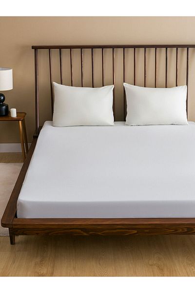 LC Waikiki LCW ملاءة سرير مزدوجة مطاطية من القطن مقاس 160x200x30 سم