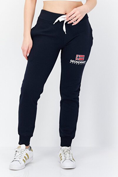 Geographical Norway بنطال رياضي نسائي برباط وشعار العلامة التجارية، أزرق داكن