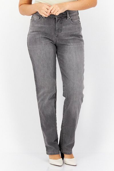 Gloria Vanderbilt Women Regular Fit Washed Straight Leg Pants, Grey